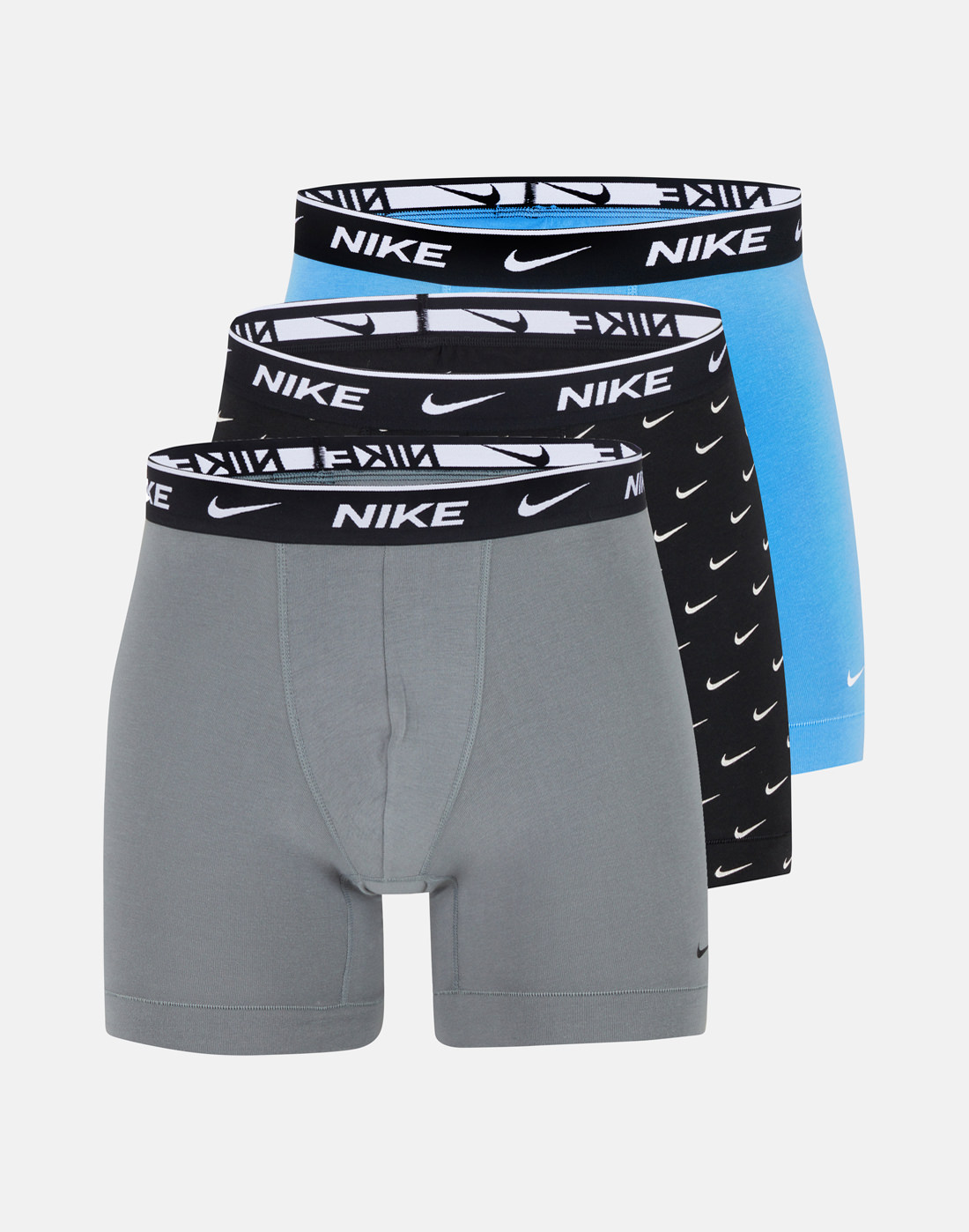 Men's Nike Cotton 3-Pack Brief Boxers in Blue/Grey | XL