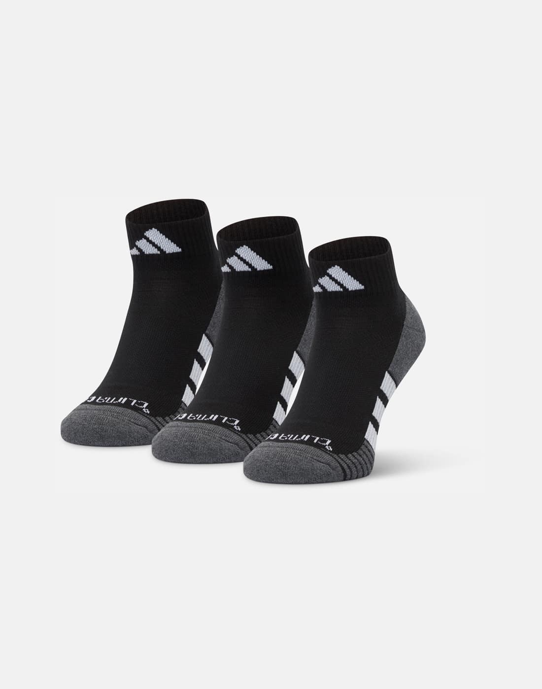 adidas Adults Running Ankle Sock 3-Pack in Black/White | Cotton