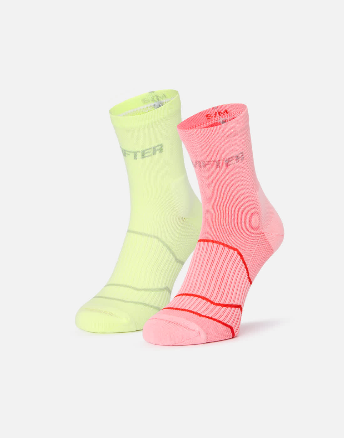 Swifter Reflective 2 Pack Running Socks in White | Size 9-12