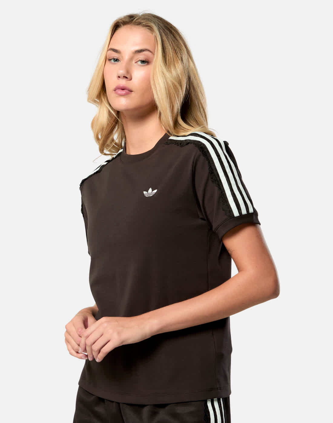 Womens 3 Stripe Lace T-Shirt