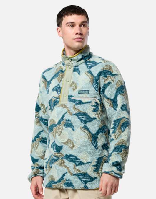 Mens Helvetia Printed Half Snap Fleece