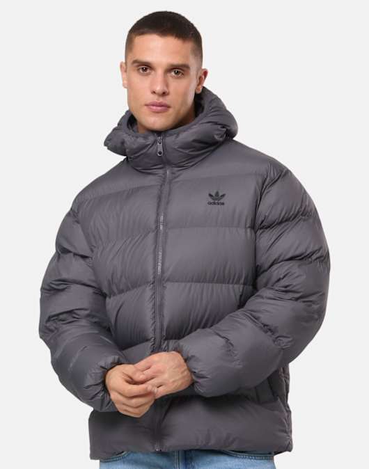 Mens Trefoil Puffer Full Zip Jacket