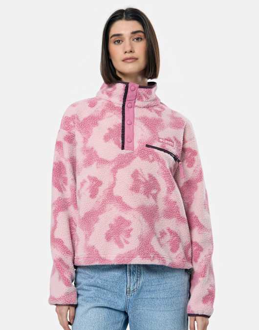 Womens Helvetia Cropped Half Snap Top