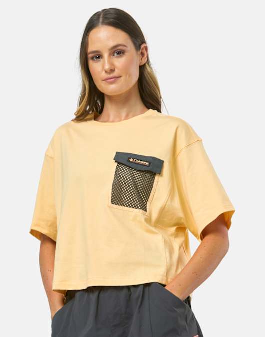 Womens Painted Peak Knit Cropped T-Shirt