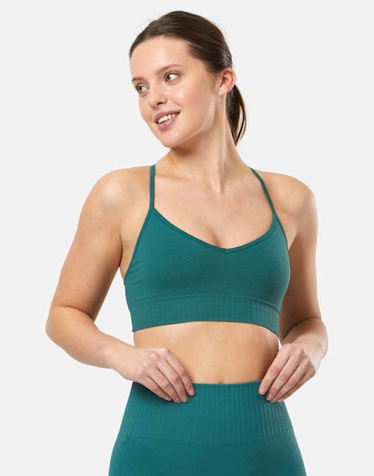 Womens Graphical Seamless Rib Sports Bra