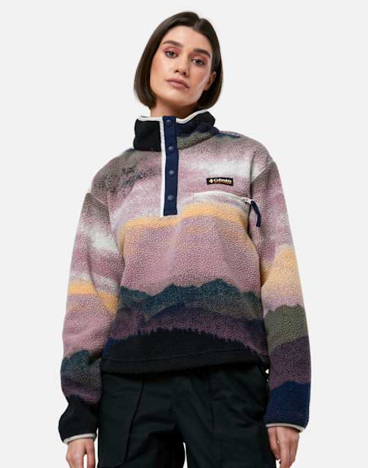 Womens Helvetia Cropped Half Snap Top