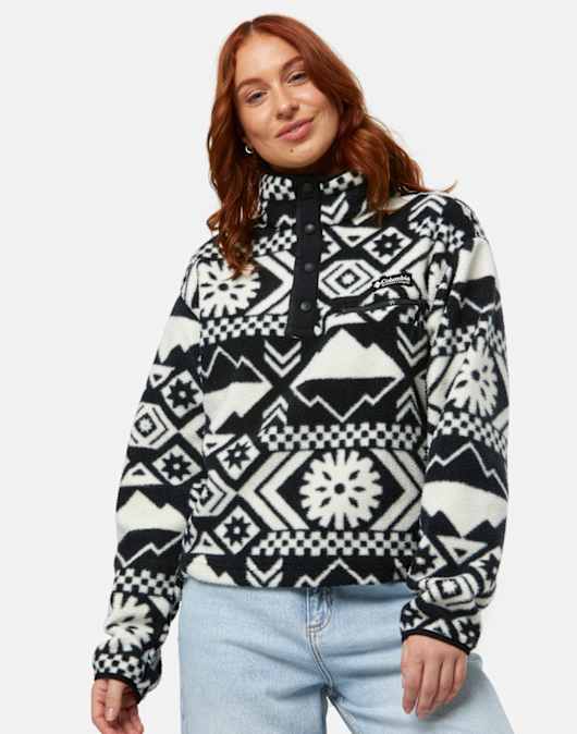 Womens Helvetia Cropped Half Snap Top