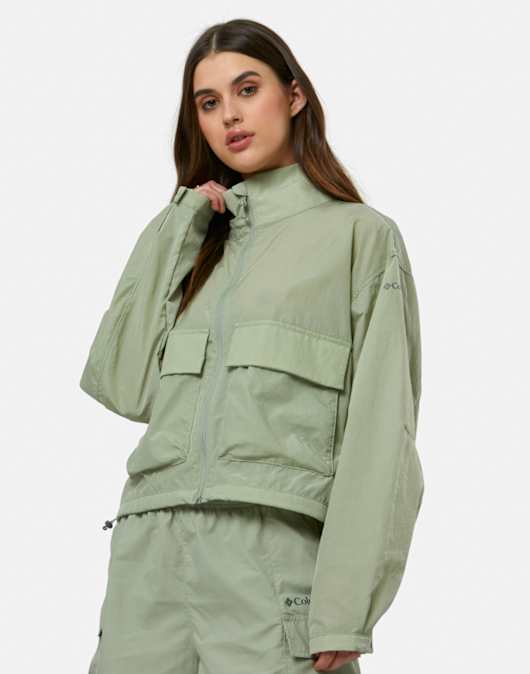 Womens Cropped Cargo Windbreaker
