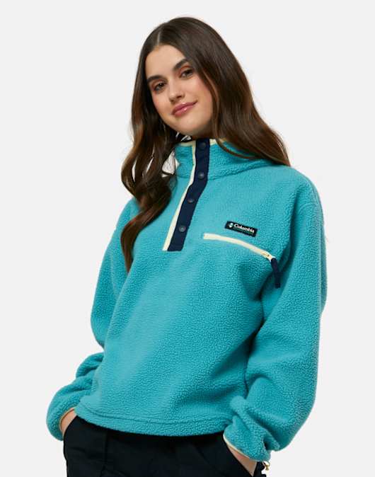 Womens Helvetia Cropped Half Snap Top