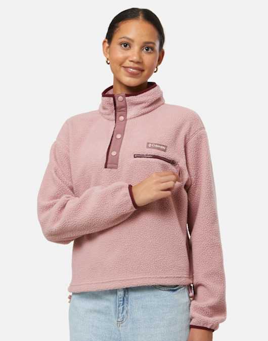 Womens Helvetia Cropped Half Snap Top