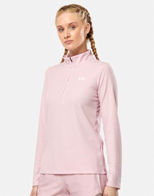 Womens Tech Ribbed Half Zip Top
