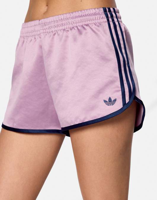 Womens Satin 3 Stripe Sprinter Shorts