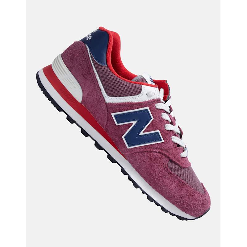 New Balance Mens 574 Trainers Red Life Style Sports IE