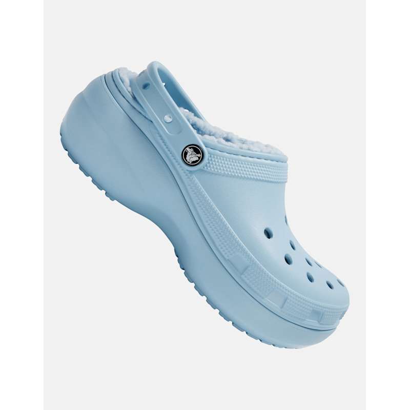 Crocs Womens Classic Platform Lined Croc Blue Life Style Sports IE