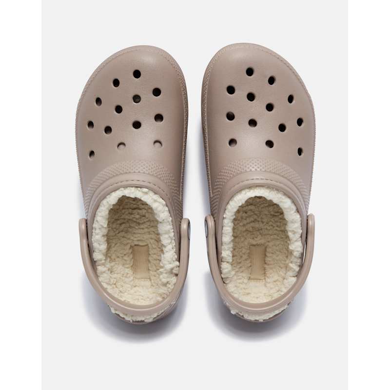 Crocs Womens Classic Fur Lined Clog Cream Life Style Sports IE