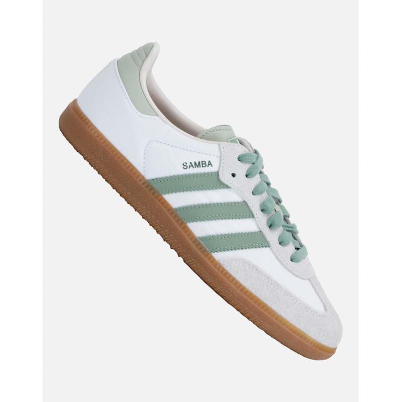 adidas gazelle silver green womens adidas Women's Sambae Shoes, Size 10, White/Green main image 0