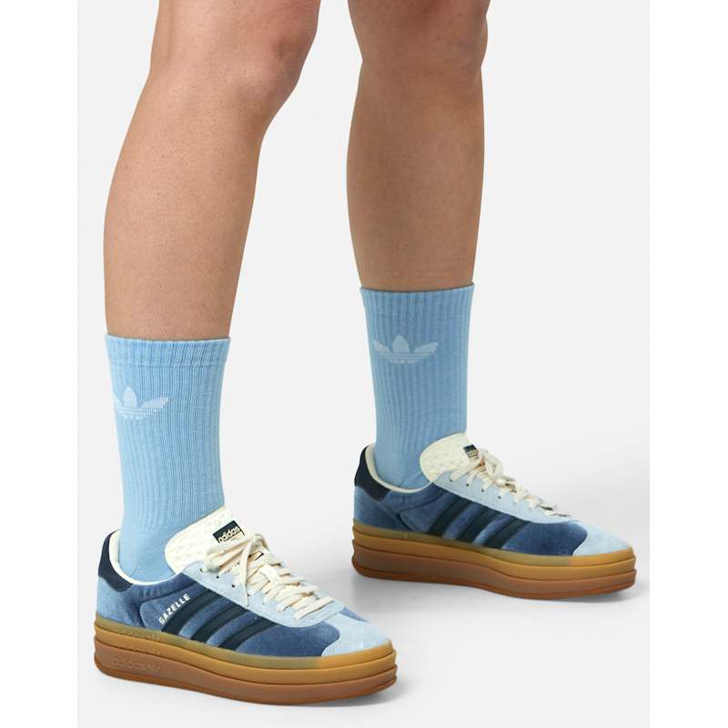 adidas gazelle silver green womens adidas Originals Gazelle Bold Women's Preloved Ink/Aurora Ink/Wonder Blue Shoes, Size: 9 main image 0