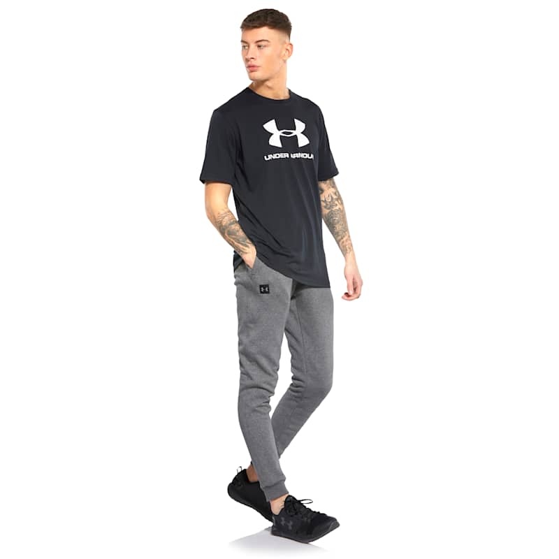 Men's Grey Under Armour Fleece Gym Sweatpants Life Style Sports
