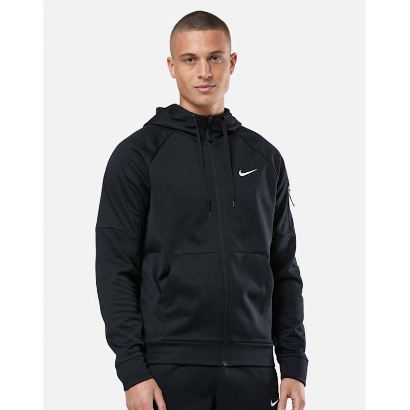 Nike Mens Therma Fleece Full Zip Hoodie Black Life Style Sports UK