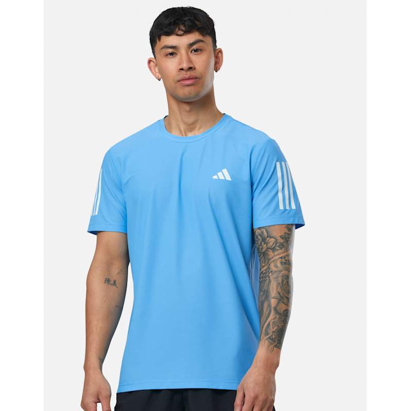 adidas Mens Own the Run T-Shirt Blue Life Style Sports IE