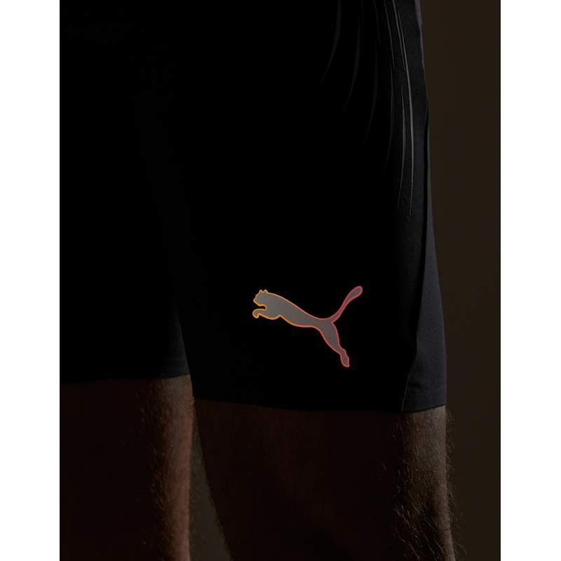 Puma Mens Elite Reflective Race Shorts WH - Black | Life Style