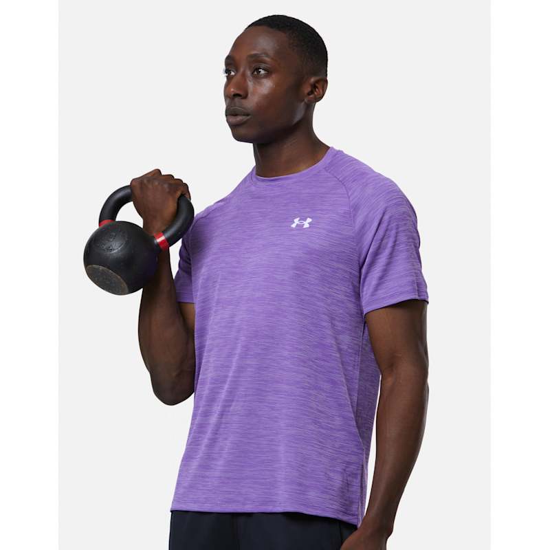 Under Armour 天理大紫Tシャツ M Under Armour Mens Tech Textured T-Shirt - Purple | Life Style