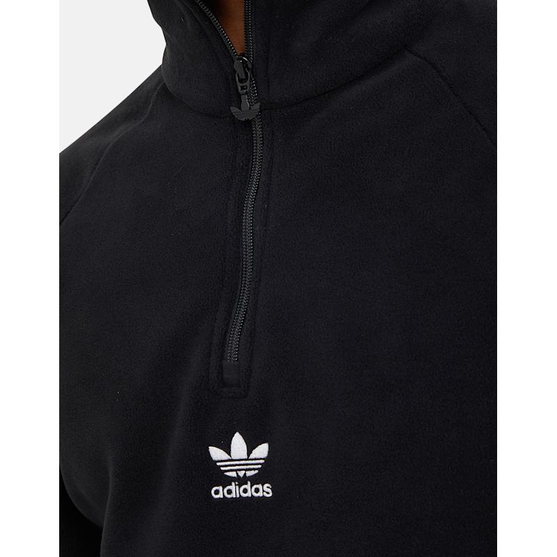 adidas Originals Mens Trefoil Half Zip Top Black Life Style