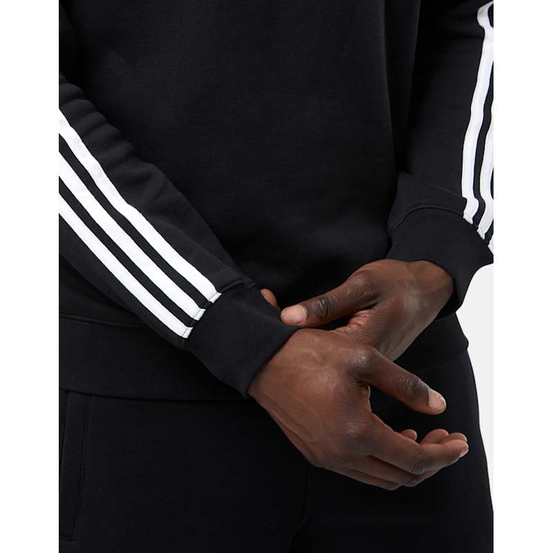 adidas Originals Mens 3 Stripe Half Zip Fleece - Black | Life