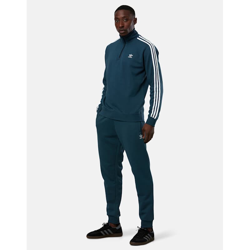 adidas Originals Mens 3 Stripe Half Zip Fleece WH - Blue