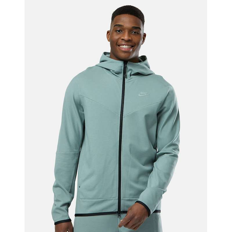 Grey Light Green Tech Fleece Nike Tech Fleece Full Zip Hoodie Mica - Main Image