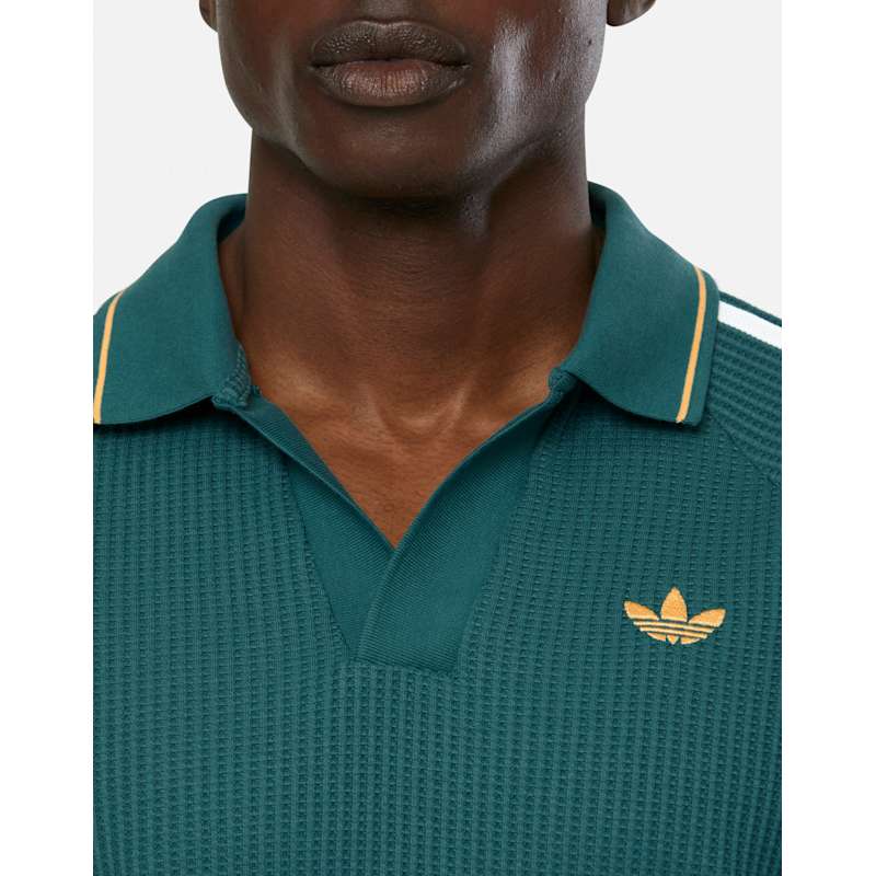 adidas Originals Mens Waffle Polo T-Shirt - Green | Life Style