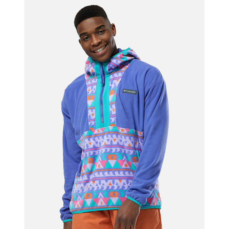 Columbia Mens Half Zip Hoodie Purple Life Style Sports IE