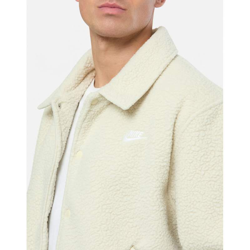 Nike Mens Club Sherpa FZ Jacket - Cream | Life Style Sports UK