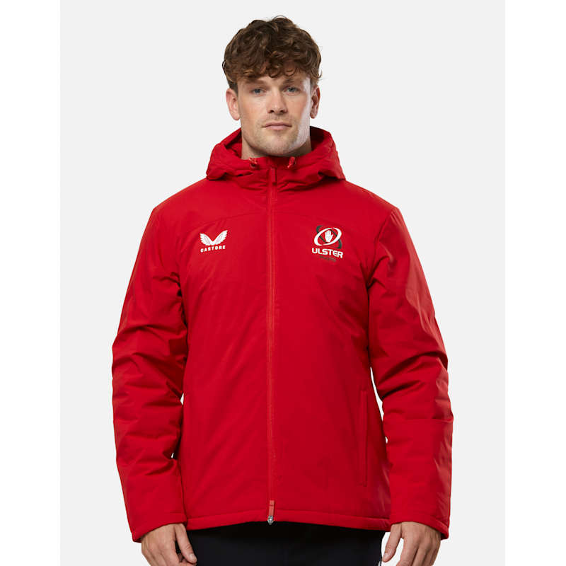 Castore Adults Ulster Bench Jacket Red Life Style Sports IE