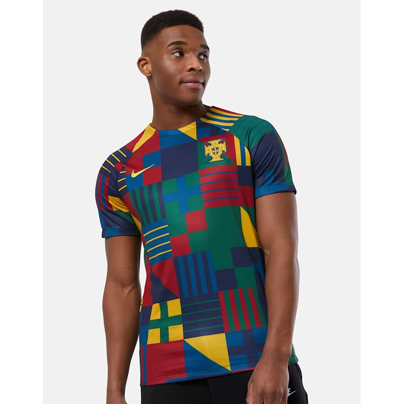 Nike Adults Portugal Pre Match T-Shirt Black Life Style Sports IE