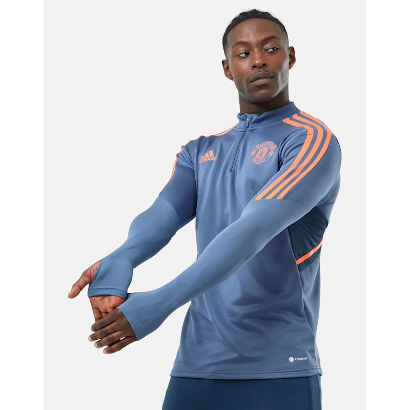adidas Adult Manchester United 22/23 Training Half Zip Top - Blue