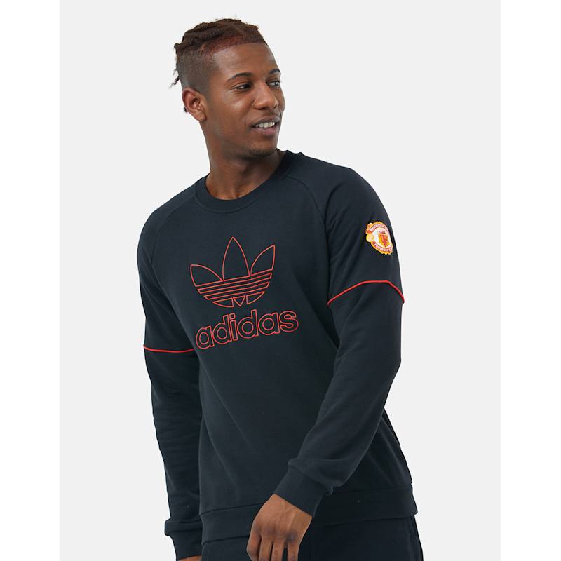 adidas Manchester United X Originals Crew Neck Sweatshirt - Black
