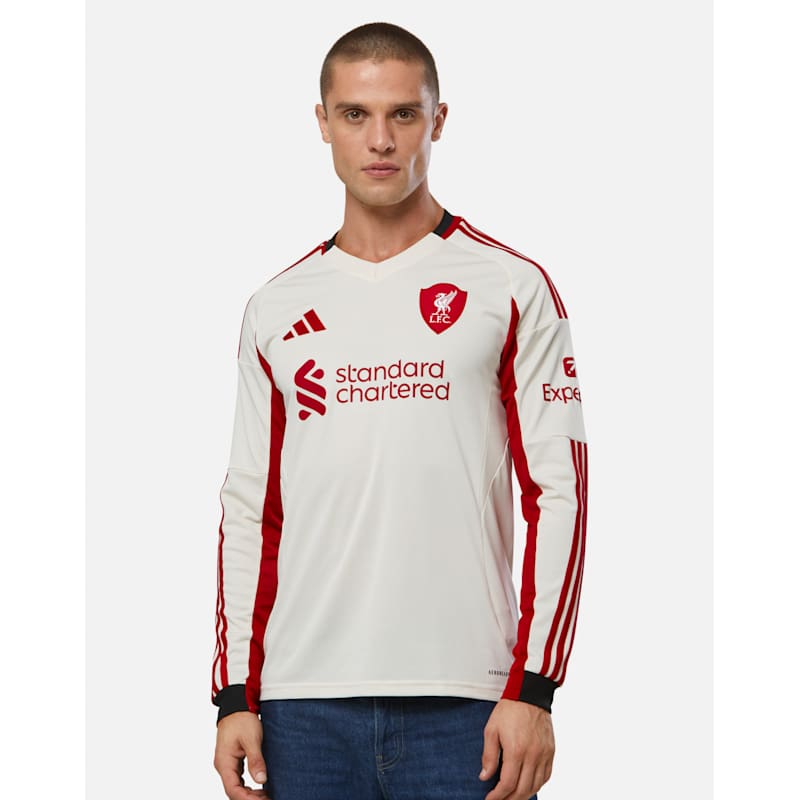adidas Adults Liverpool 25/26 Away Long Sleeve Jersey White