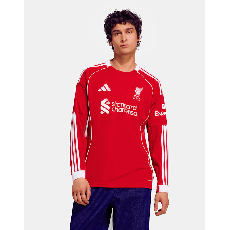 adidas Adults Liverpool 25/26 Home Long Sleeve Jersey