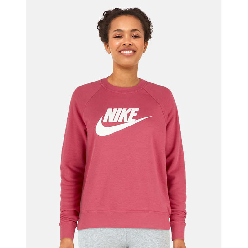 Nike Womens Essential Fleece Crewneck Sweatshirt Pink Life