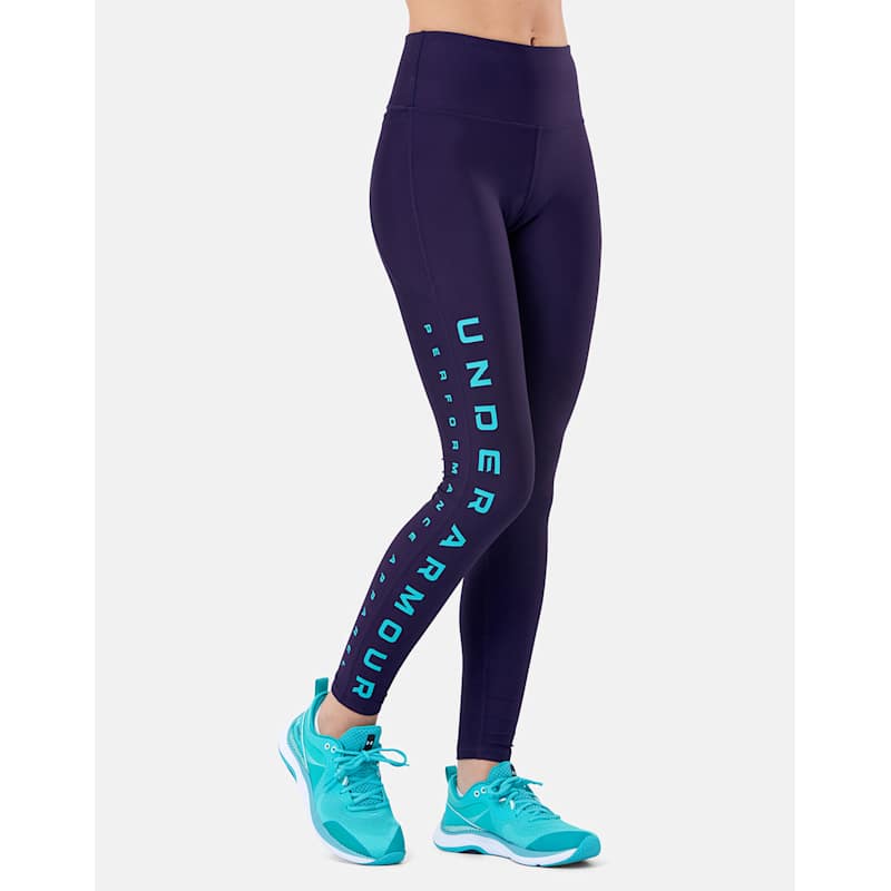 Under Armour Womens Branded Leggings Purple Life Style Sports UK