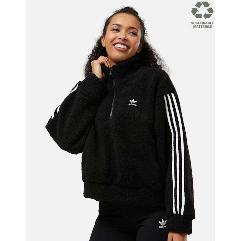 adidas Originals Womens Adicolor Half-Zip Sweatshirt Black