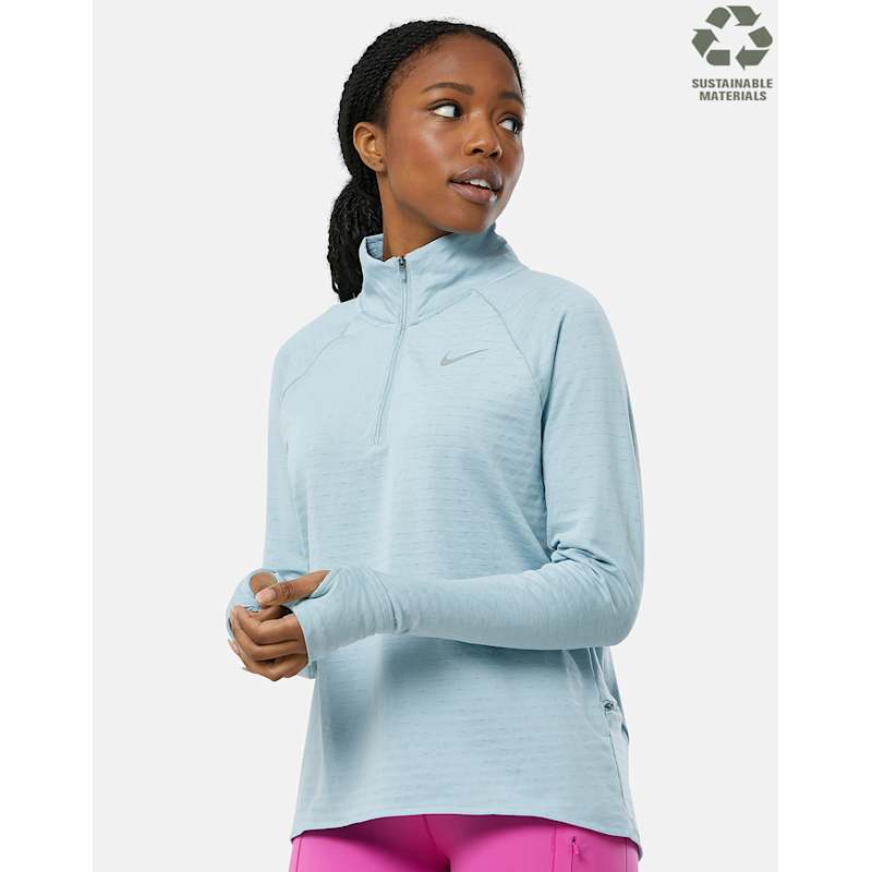 Nike Womens Element Half Zip Top Blue Life Style Sports UK