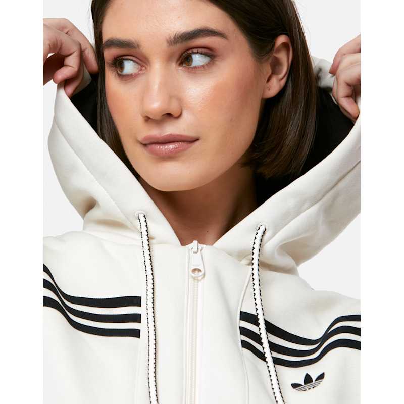 adidas Originals Womens Cropped Full Zip Hoodie - Cream | Life