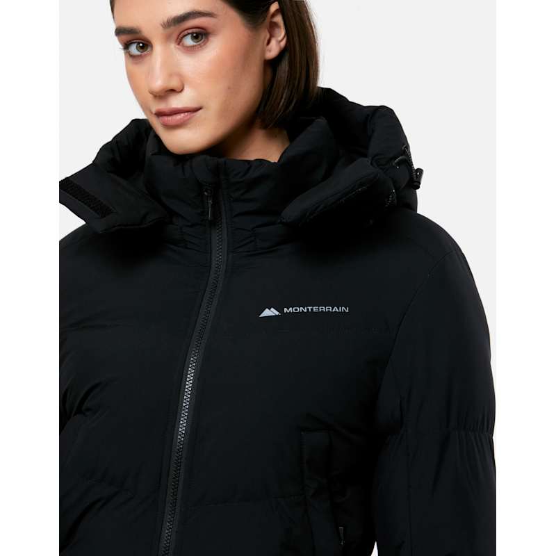 Monterrain Womens Vista Puffer Jacket WH Black Life Style - Main Image