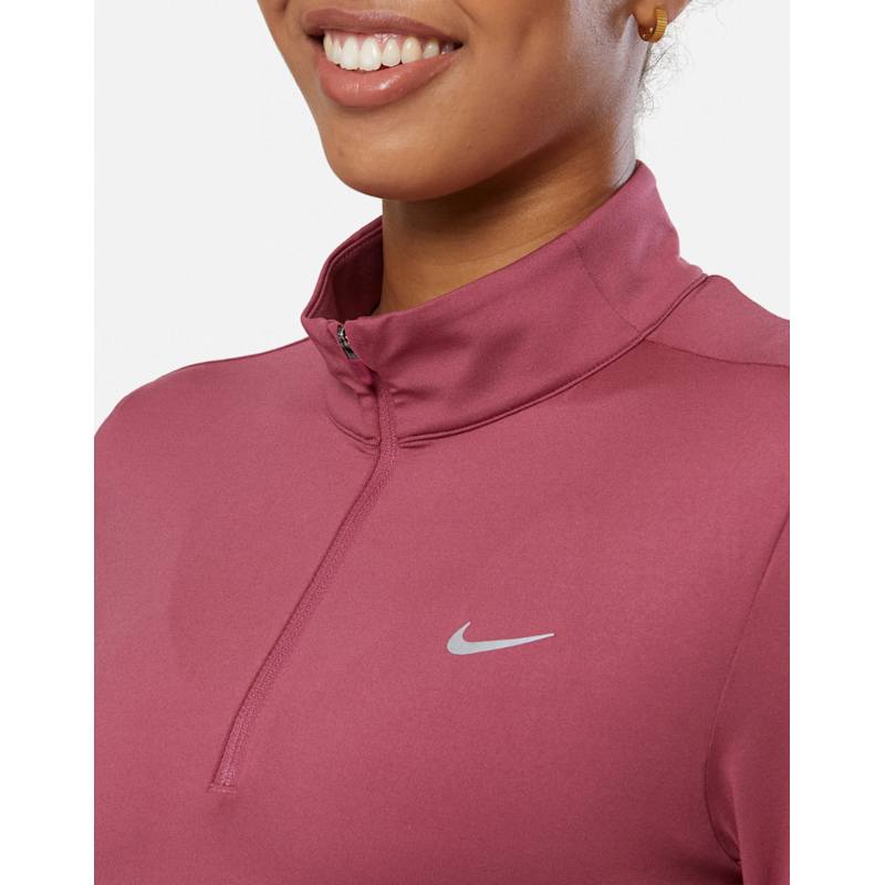 Nike Womens Swift Half Zip Top Pink Life Style Sports UK