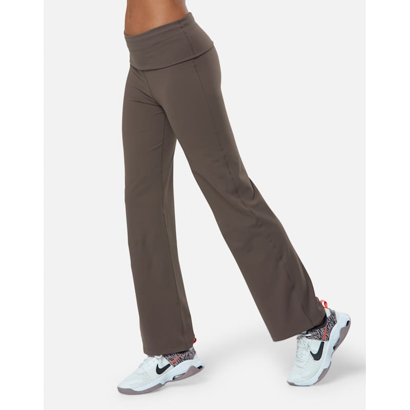 ■NIKE■ One Dry Fit High Waist Foldover Pants W Mink Brown Nike One Women's Dri-FIT High-Waisted Fold-Over Pants. Nike.com