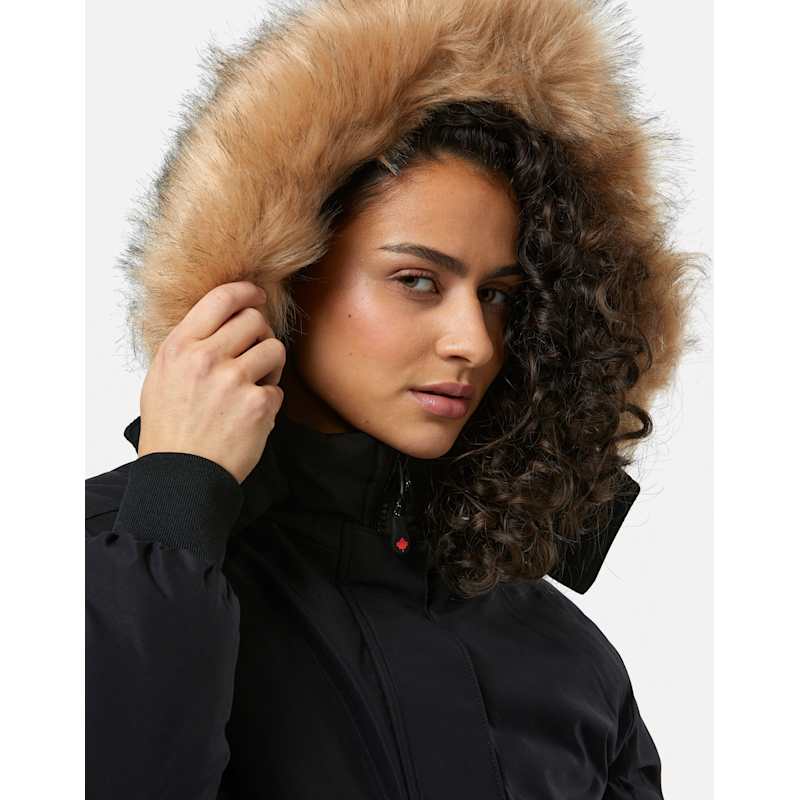 Zavetti Canada Womens Olivia Hooded Bomber Jacket WH - Black
