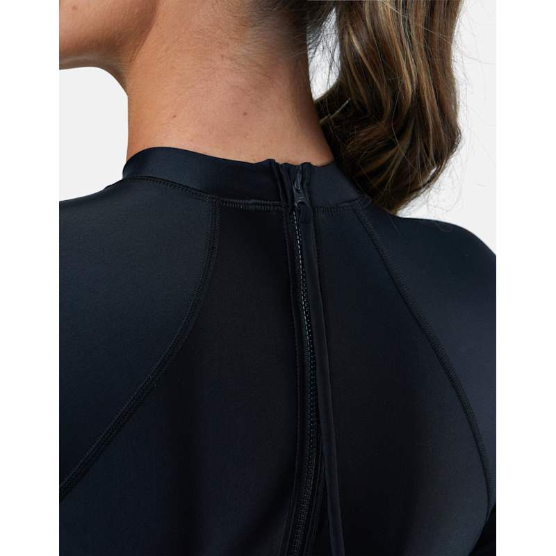 Nike Womens Fusion Long Sleeve One Piece Swimsuit Black Life