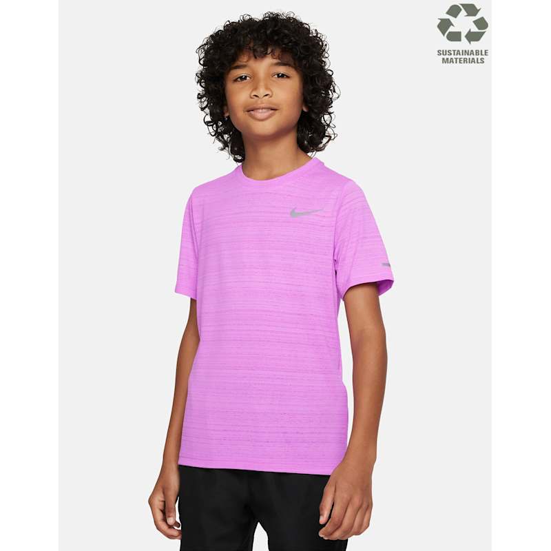 Nike Older Boys Miler T-Shirt Purple Life Style Sports IE - Main Image
